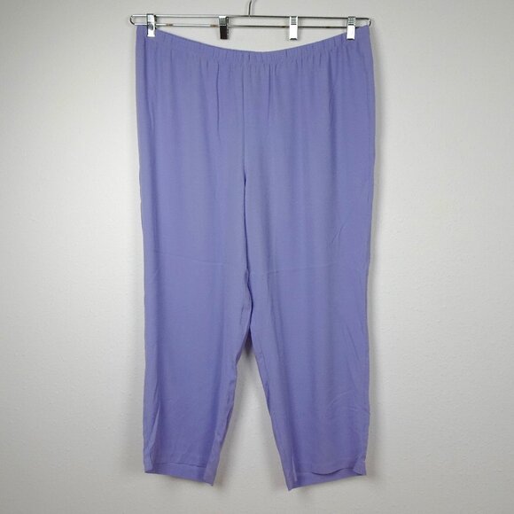 Eileen Fisher Pants - Eileen Fisher Silk Ankle Pants Women's Plus Size 2X Purple Straight Leg